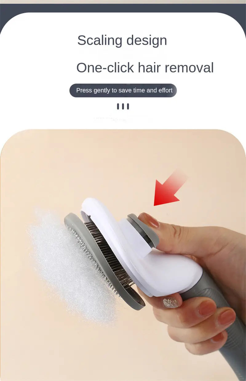 PET GROOMING COMB WITH STEEL BRISTLES