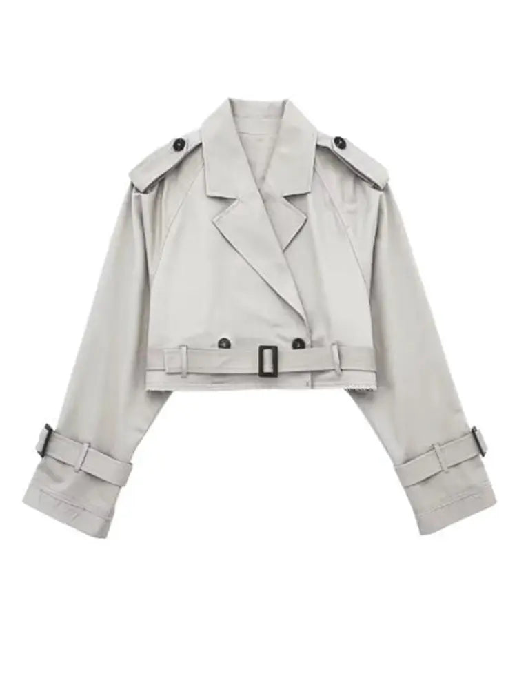 CROPPED BELTED TRENCH JACKET