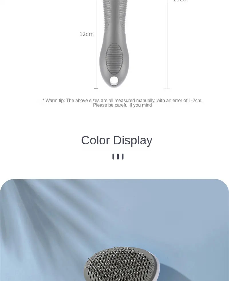PET GROOMING COMB WITH STEEL BRISTLES