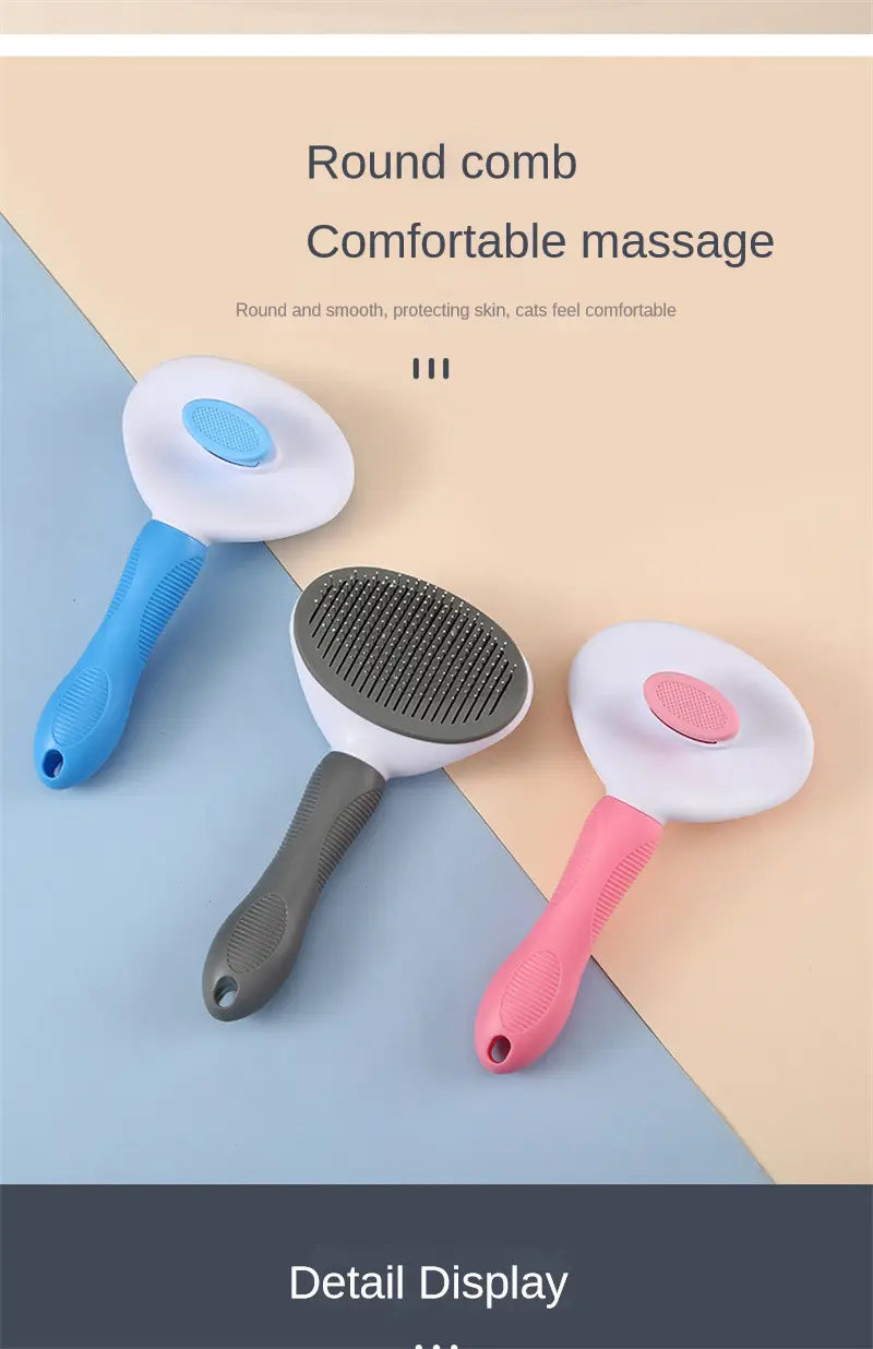 PET GROOMING COMB WITH STEEL BRISTLES