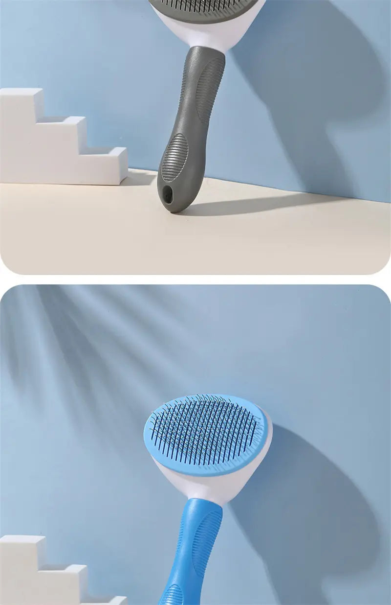 PET GROOMING COMB WITH STEEL BRISTLES