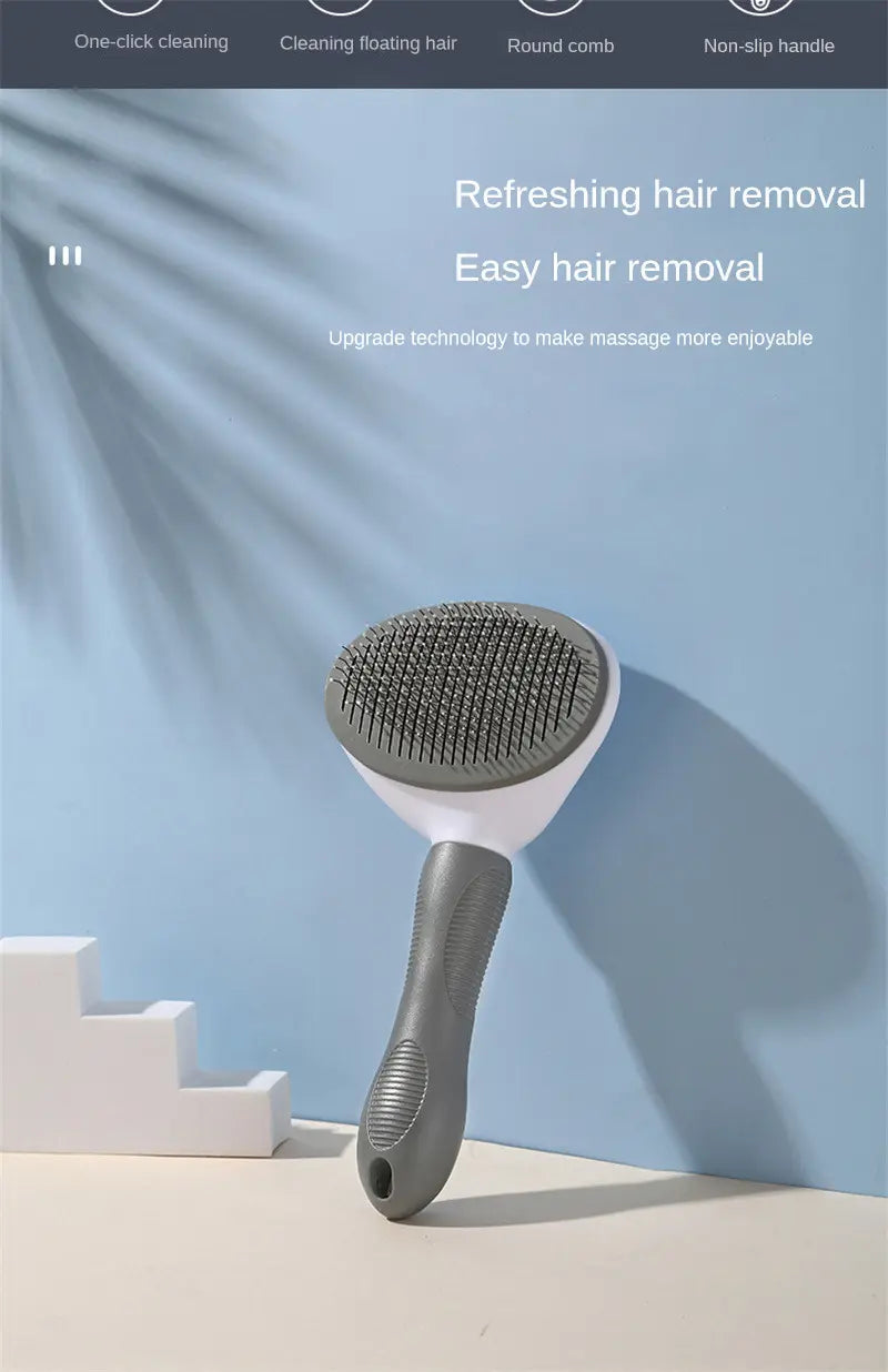 PET GROOMING COMB WITH STEEL BRISTLES