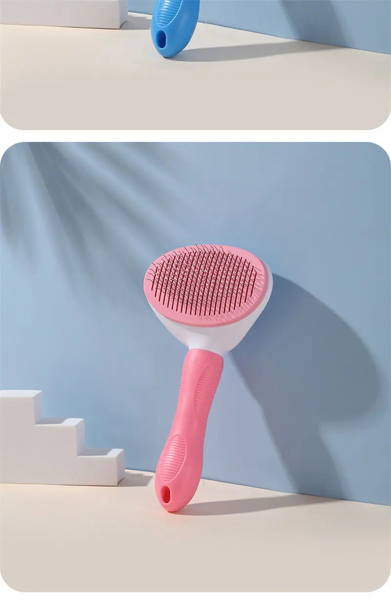 PET GROOMING COMB WITH STEEL BRISTLES