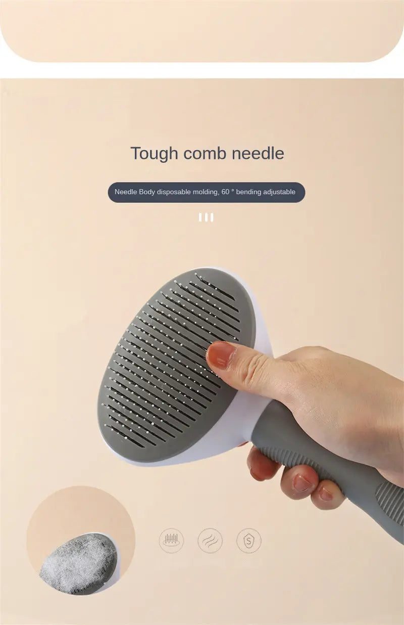 PET GROOMING COMB WITH STEEL BRISTLES