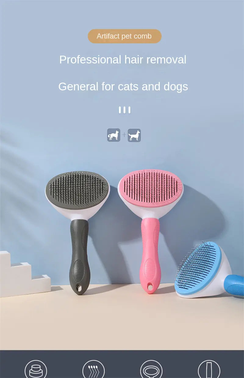 Pet Grooming Comb with Steel Bristles