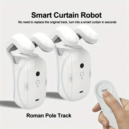 2pcs Smart Curtain Opener With Remote Control